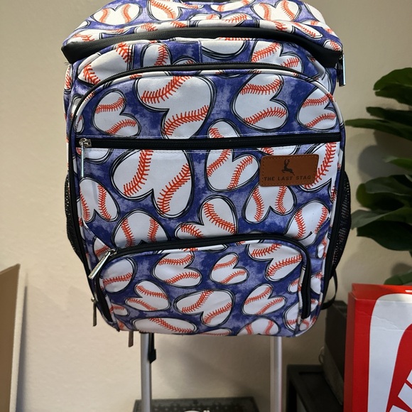 Baseball Print Backpack - Picture 1 of 5